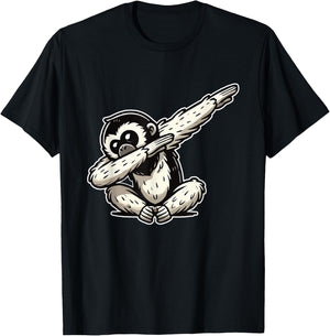 Gibbon Monkeys Funny Gibbon Monkey T-Shirt - T-Shirt | Black