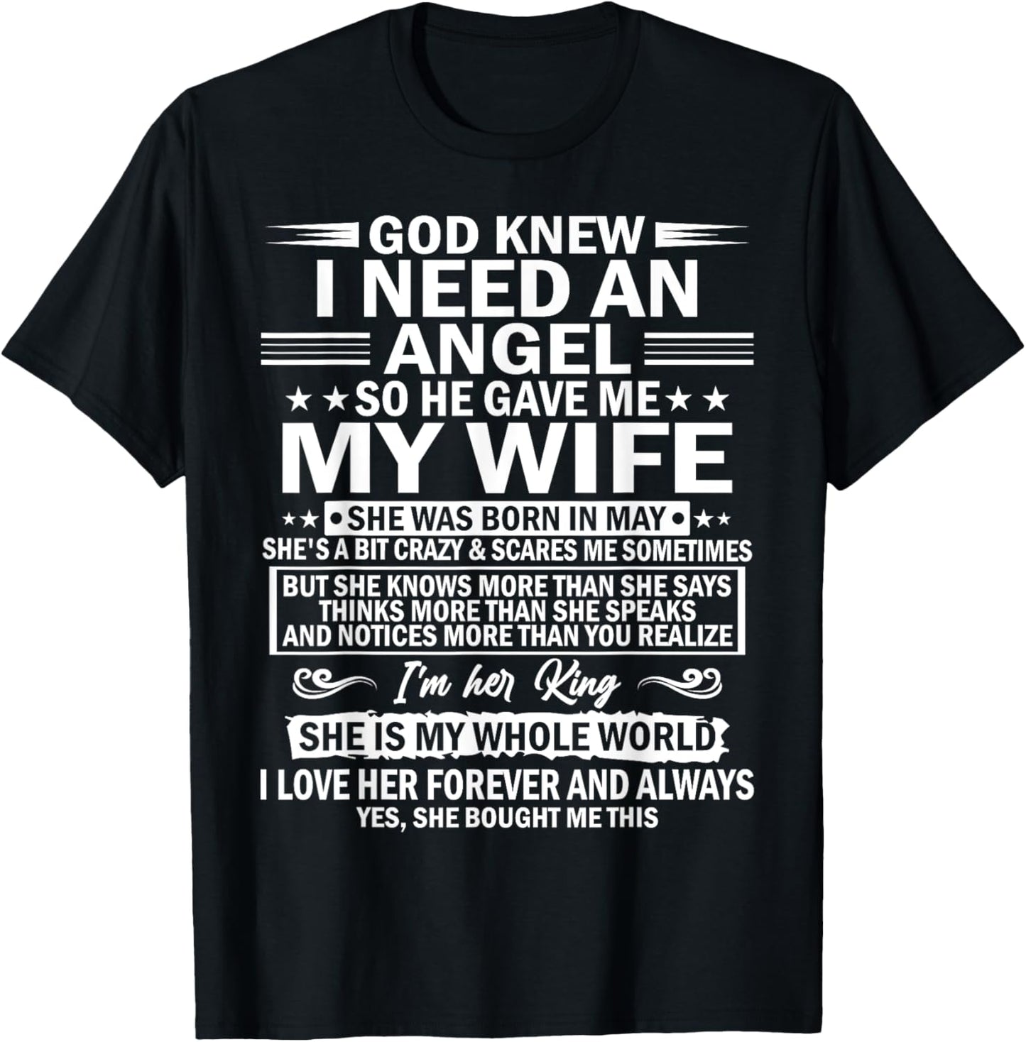 He Gave Me My Wife She Was Born In May T-Shirt - T-Shirt | Black