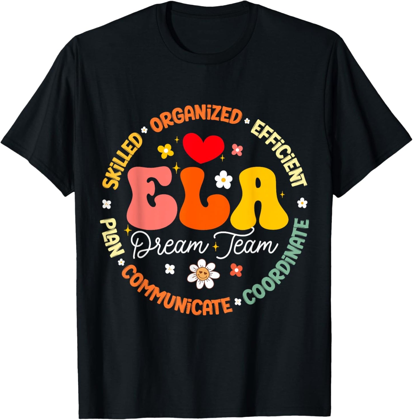 ELA Dream Team Specialist Teacher English Language Arts Women Kids T-Shirt - T-Shirt | Black