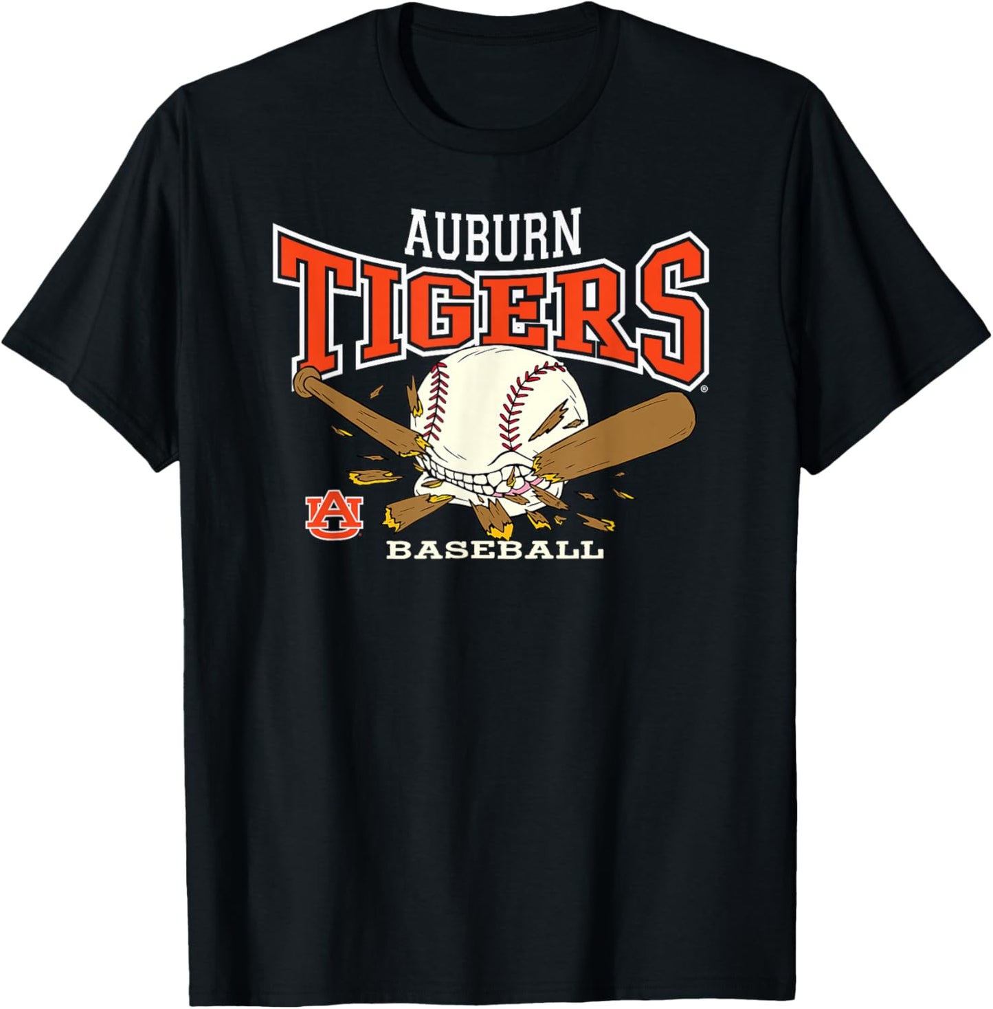 Auburn Tigers Baseball Bite Navy Officially Licensed T-Shirt - T-Shirt | Black