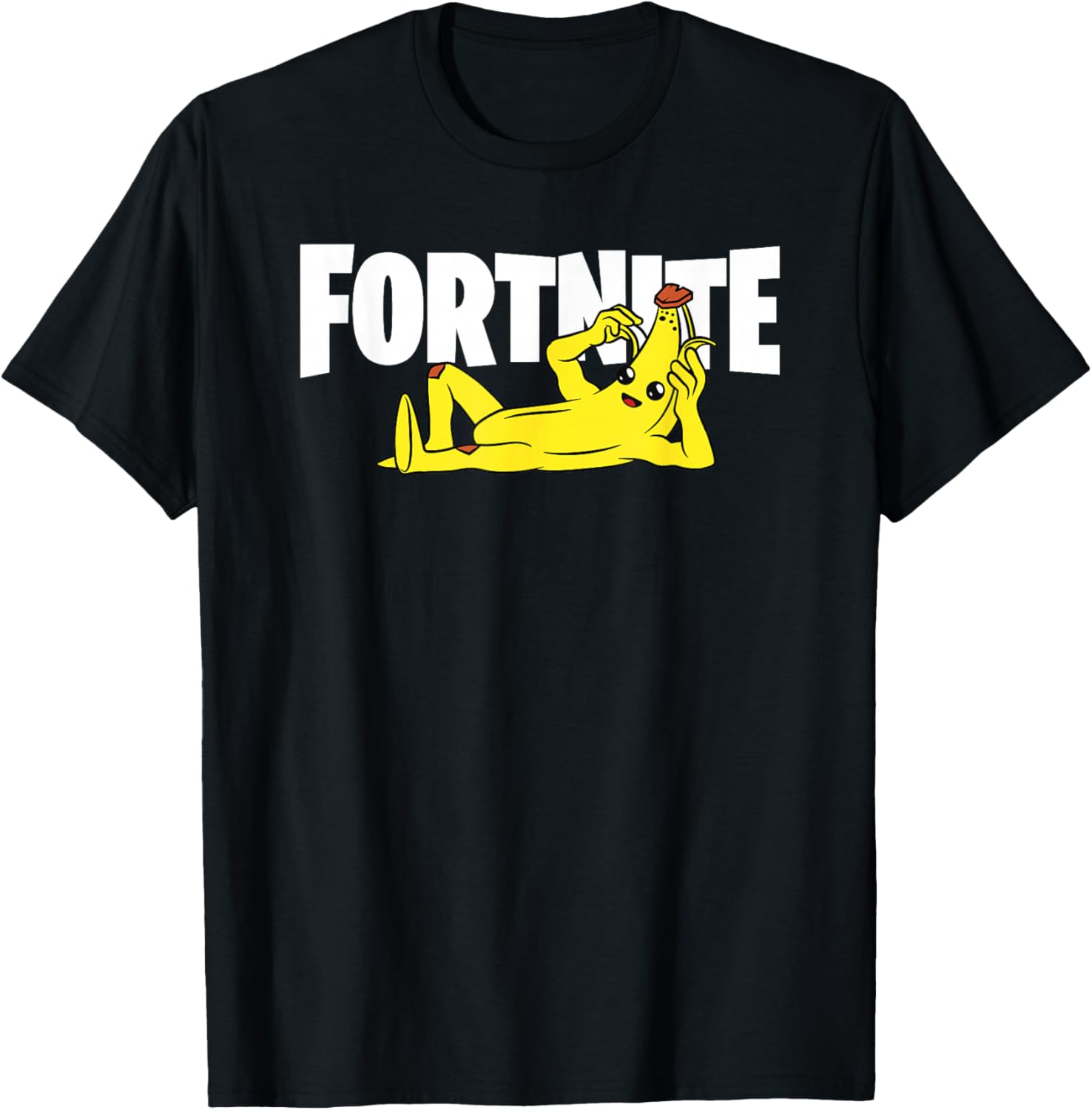 Fortnite Banana Lay Down with Title Small T-Shirt - T-Shirt | Black