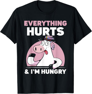 Everything Hurts & I'm Hungry Run Runner Running Jogger T-Shirt - T-Shirt | Black