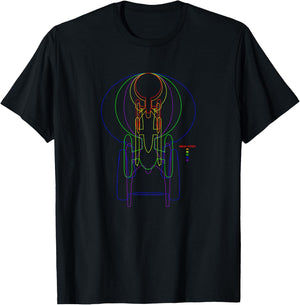 Star Trek: The Original Series Enterprise Evolution Rainbow T-Shirt - T-Shirt | Black