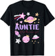 Auntie of Two The Moon Girl Cosmos Stars Space 2nd Birthday T-Shirt - T-Shirt | Black