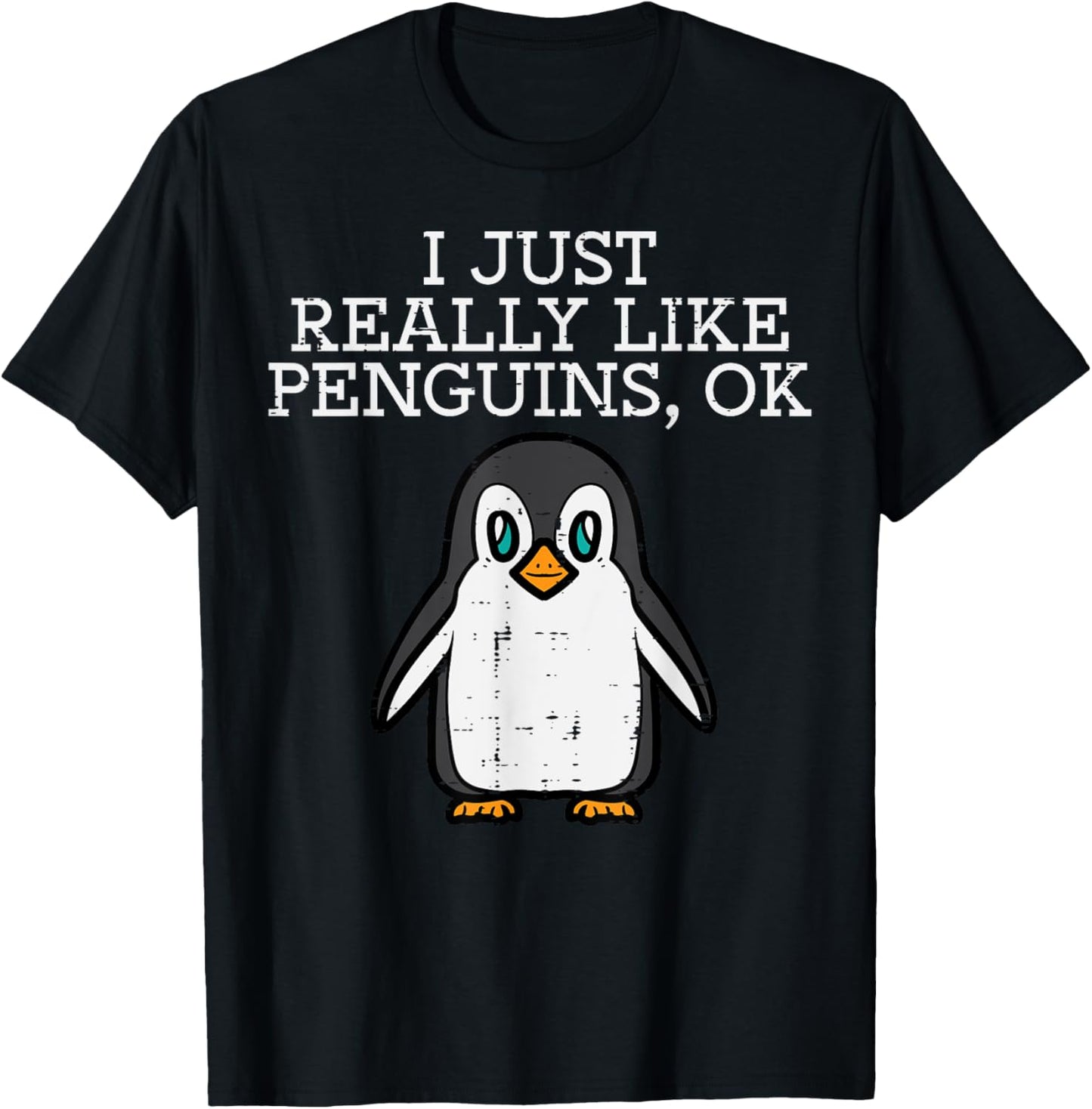 I Just Really Like Penguins Cute Men Women Boys Girls Kids T-Shirt - T-Shirt | Black