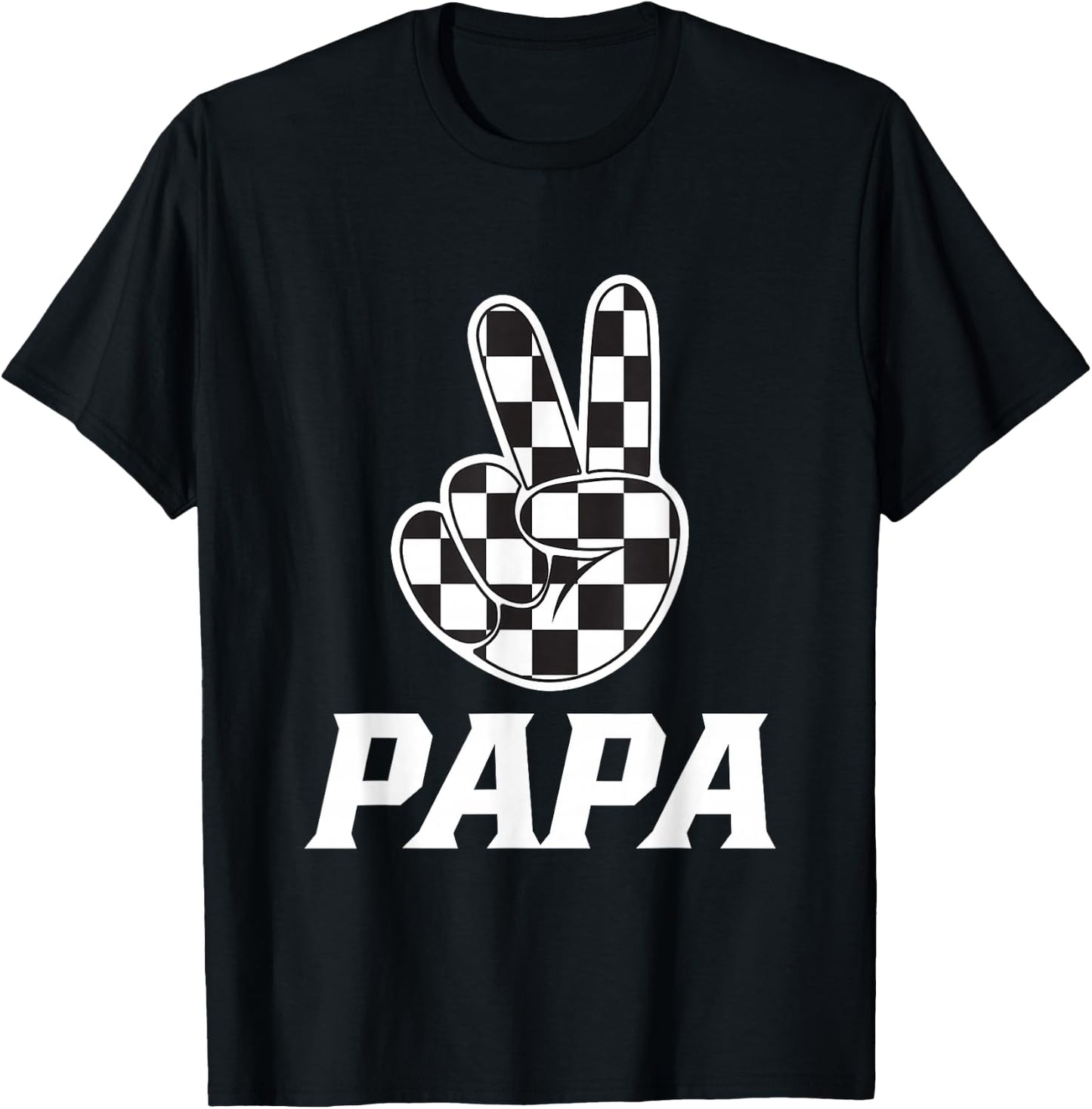 Papa Birthday Party Car Race Family Matching Pit Car Racing T-Shirt - T-Shirt | Black