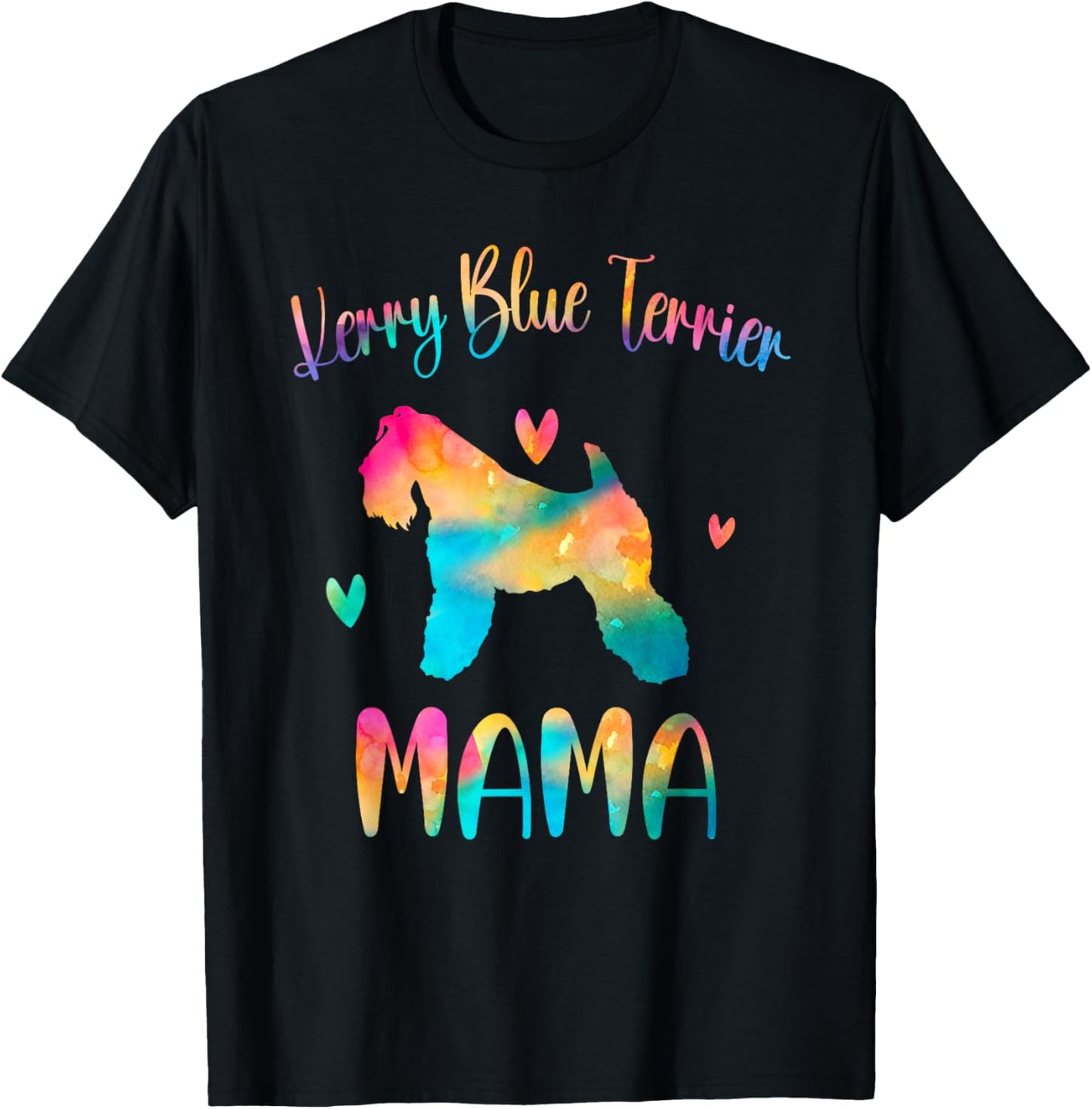 Kerry Blue Terrier Mama Colorful Kerry Blue Terrier Dog Mom Men Women Girls Kids T-Shirt - T-Shirt | Black