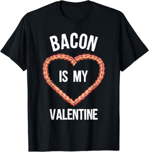 Bacon Design For Boys Girls Men Women Valentine's Day Bacon T-Shirt - T-Shirt | Black