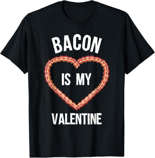 Bacon Design For Boys Girls Men Women Valentine's Day Bacon T-Shirt - T-Shirt | Black