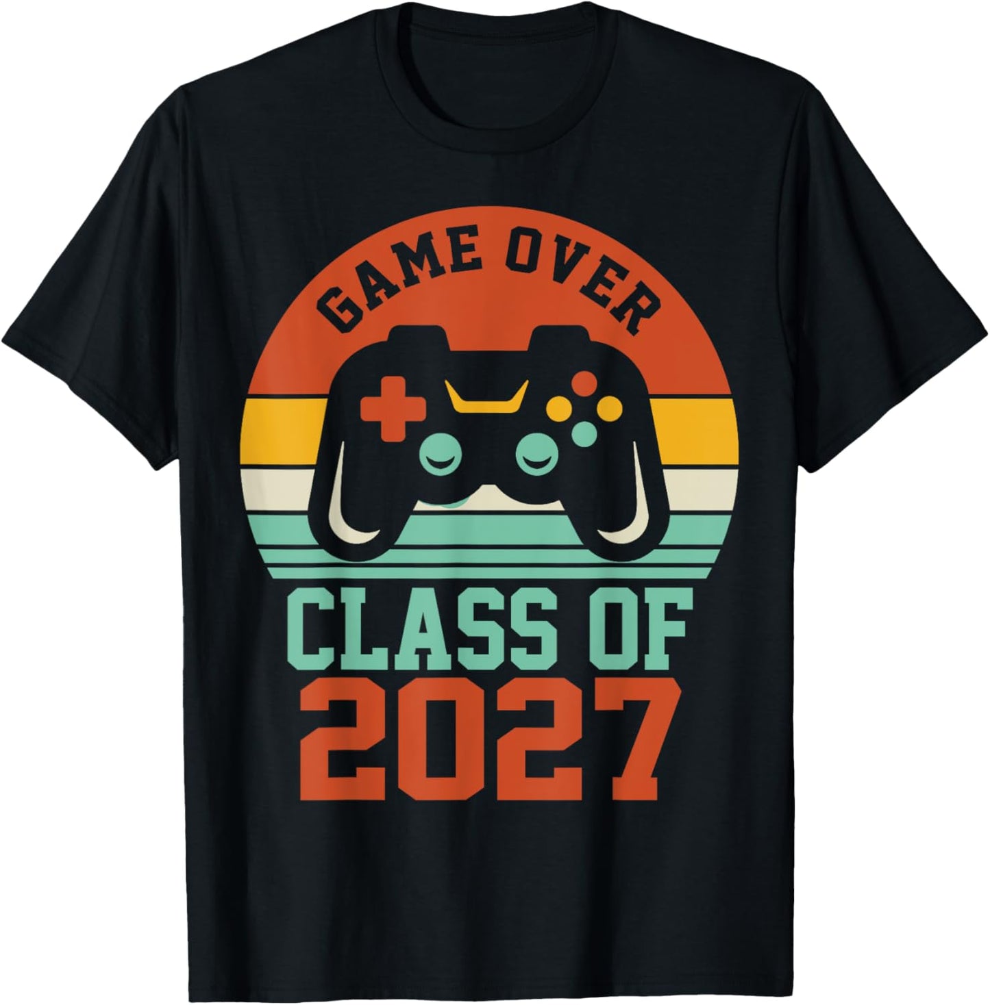 Game Over Class Of 2027 Shirt Student Senior 2027 Graduation T-Shirt - T-Shirt | Black