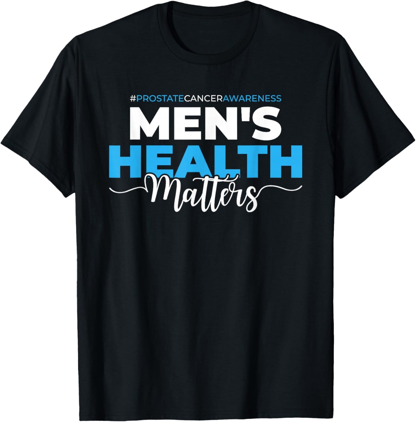 Prostate Cancer Awareness Month - Light Blue Ribbon T-Shirt - T-Shirt | Black