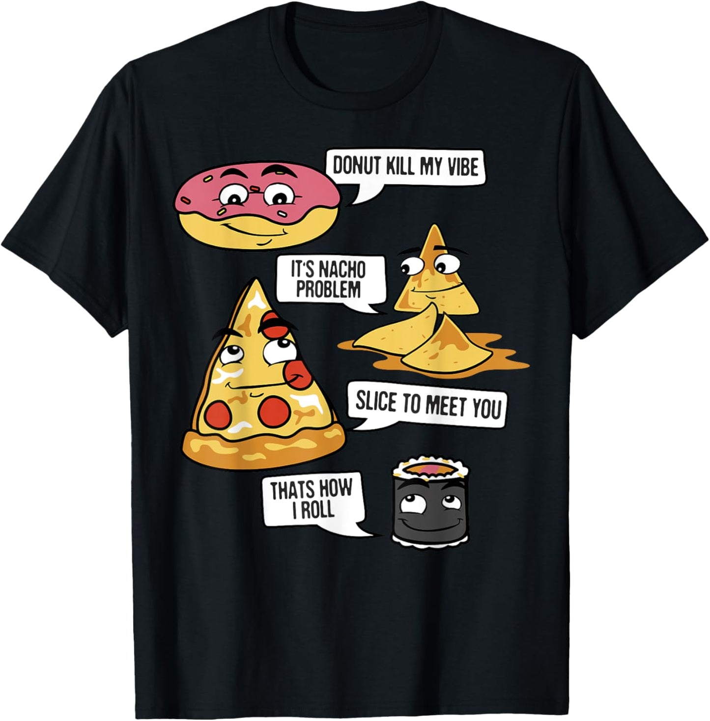 Food Fight Puns T-Shirt - T-Shirt | Black