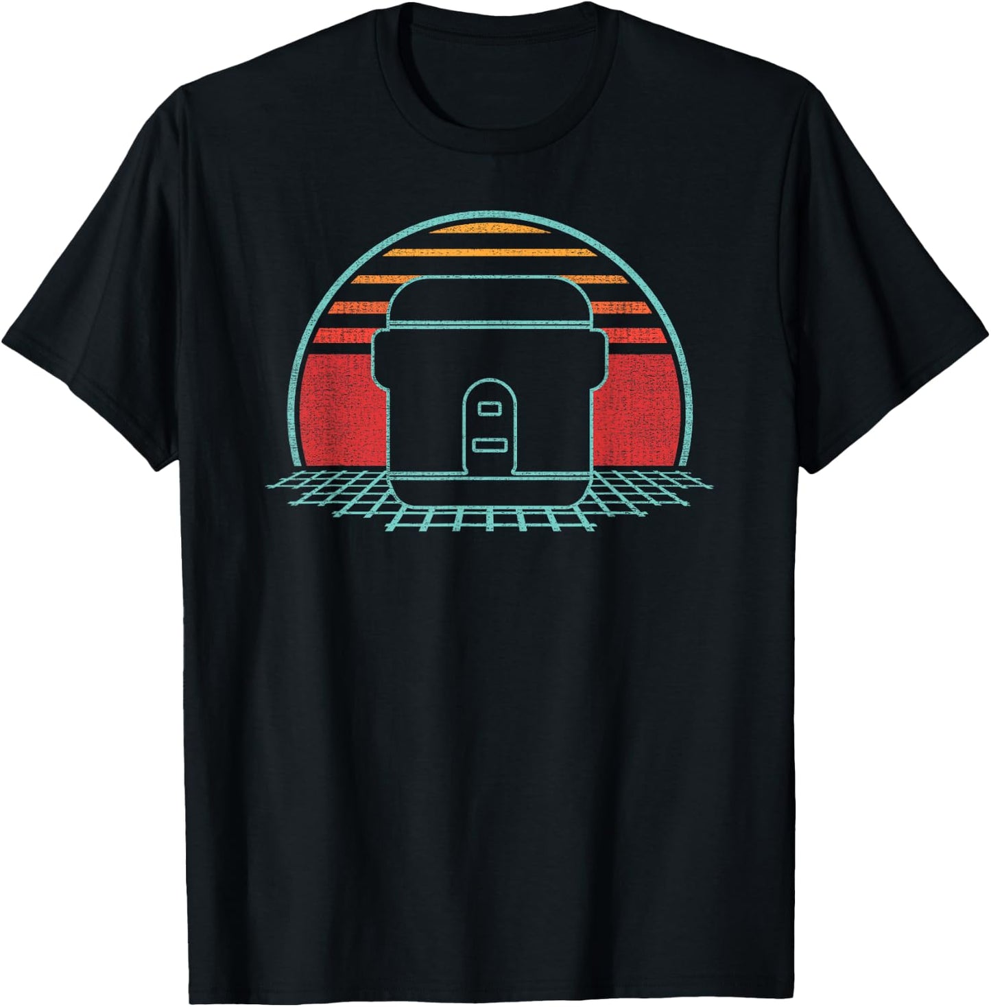 Rice Cooker Retro Vintage 80s Style Gift T-Shirt - T-Shirt | Black