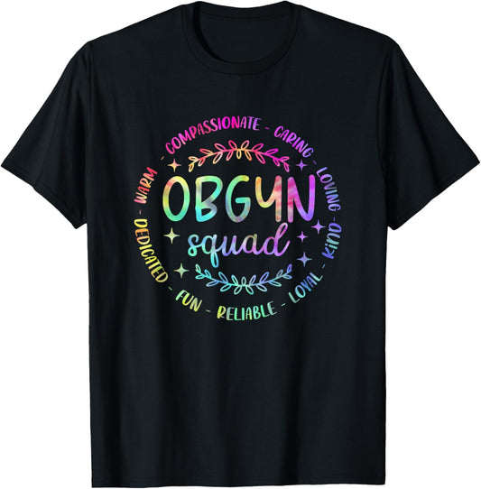 OBGYN Squad Tie Dye Obstetrician Gynecologist Men T-Shirt - T-Shirt | Black