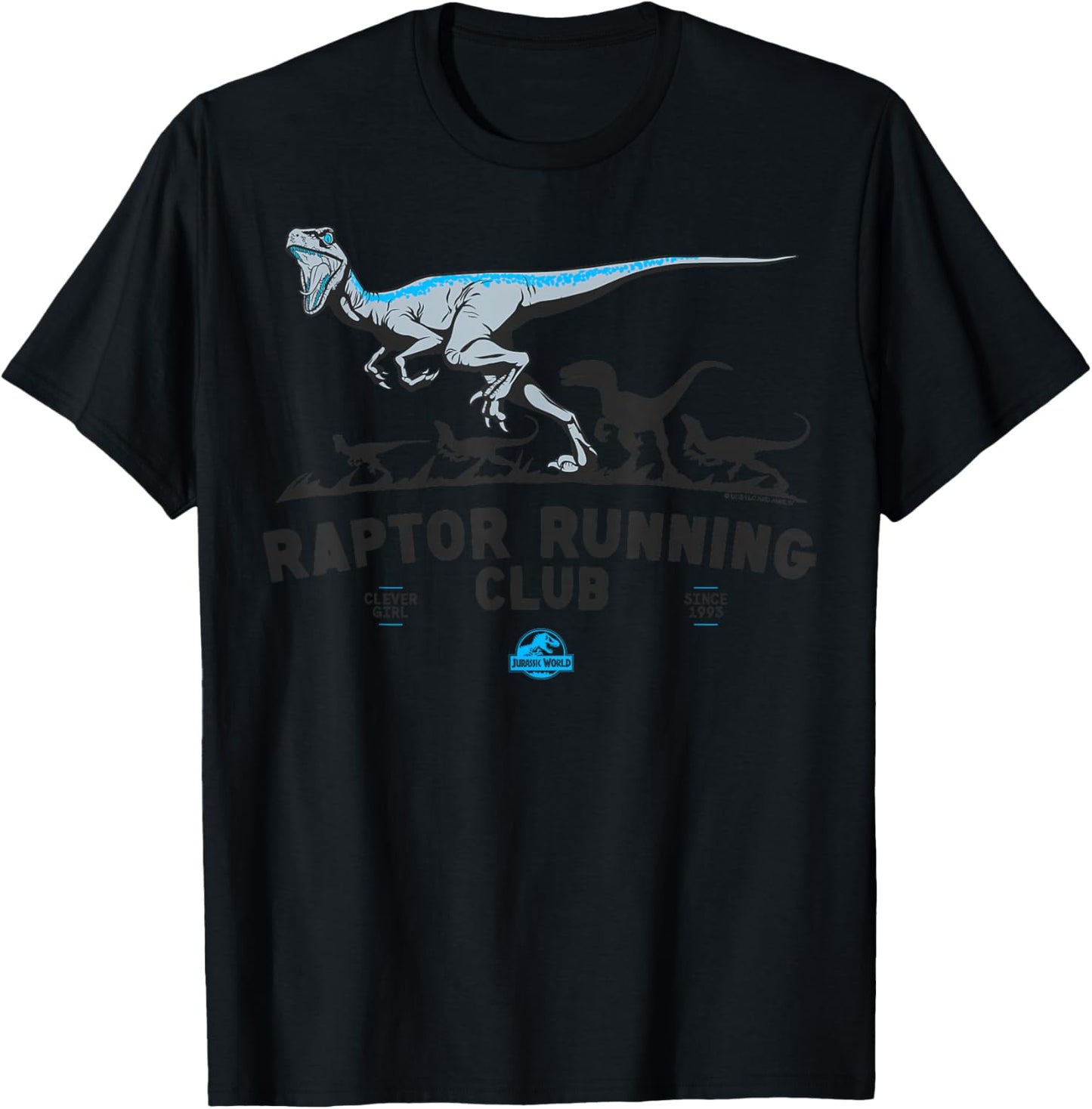 Jurassic World Boys' Raptor Running Club , Grey, Small T-Shirt - T-Shirt | Black