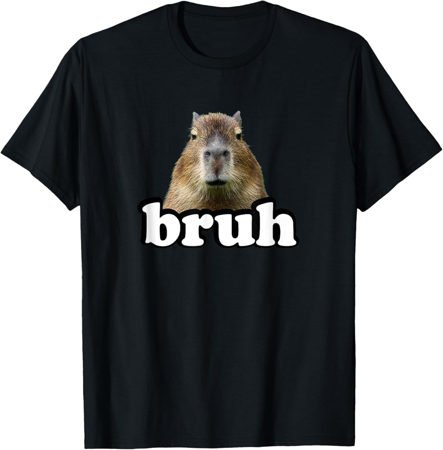 Funny Capybara Gifts Shirts & Meme Lover Bruh Capybara T-Shirt - T-Shirt | Black
