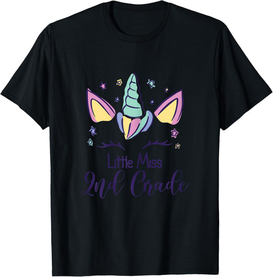 Second Grade 2025 Little Miss Second Grade T-Shirt - T-Shirt | Black