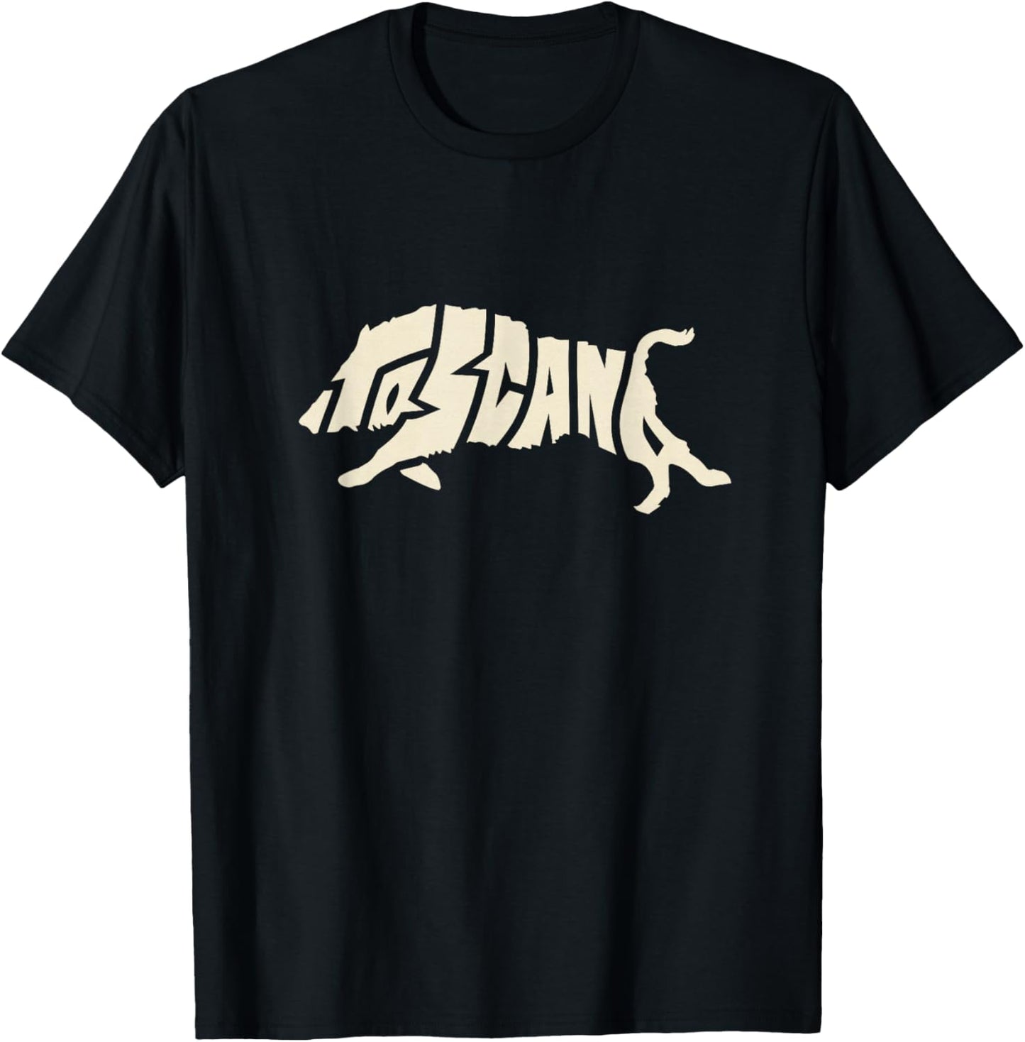 Tuscany Wild Boar Toscana Word Art Animal - Italy Souvenir T-Shirt - T-Shirt | Black
