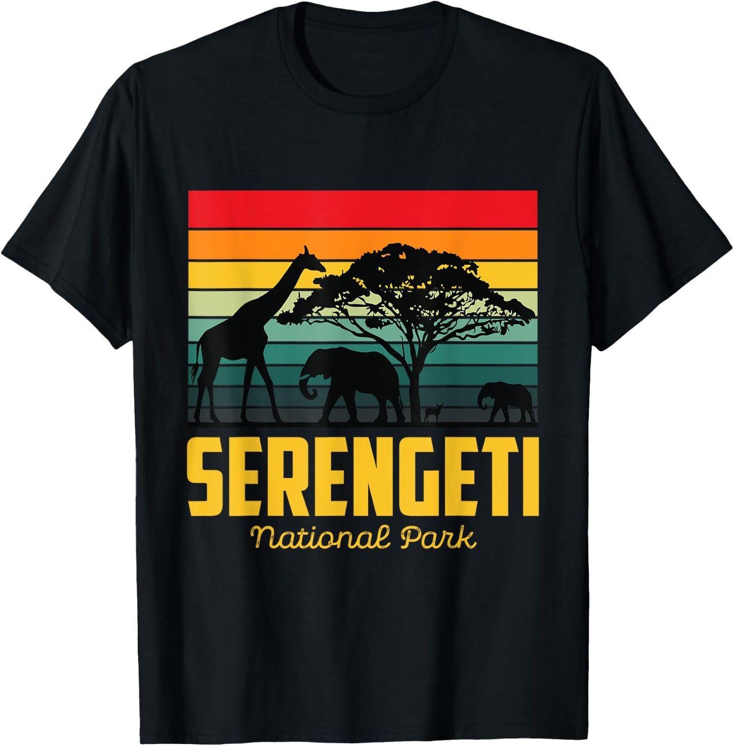 Serengeti Tanzania Safari Africa National Park Big Five T-Shirt - T-Shirt | Black