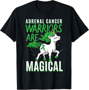 Adrenal Cancer Awareness Adrenal Cortical Carcinoma Unicorn T-Shirt - T-Shirt | Black