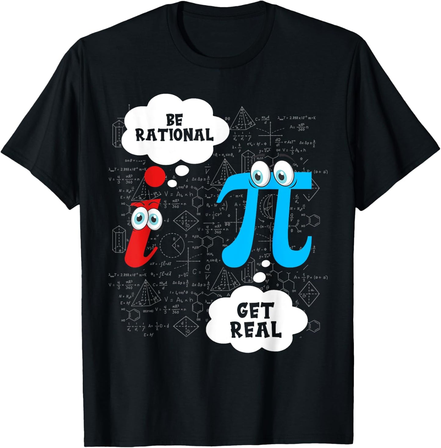 Funny Be Rational Get Real Cute Math Pun Statistics T-Shirt - T-Shirt | Black