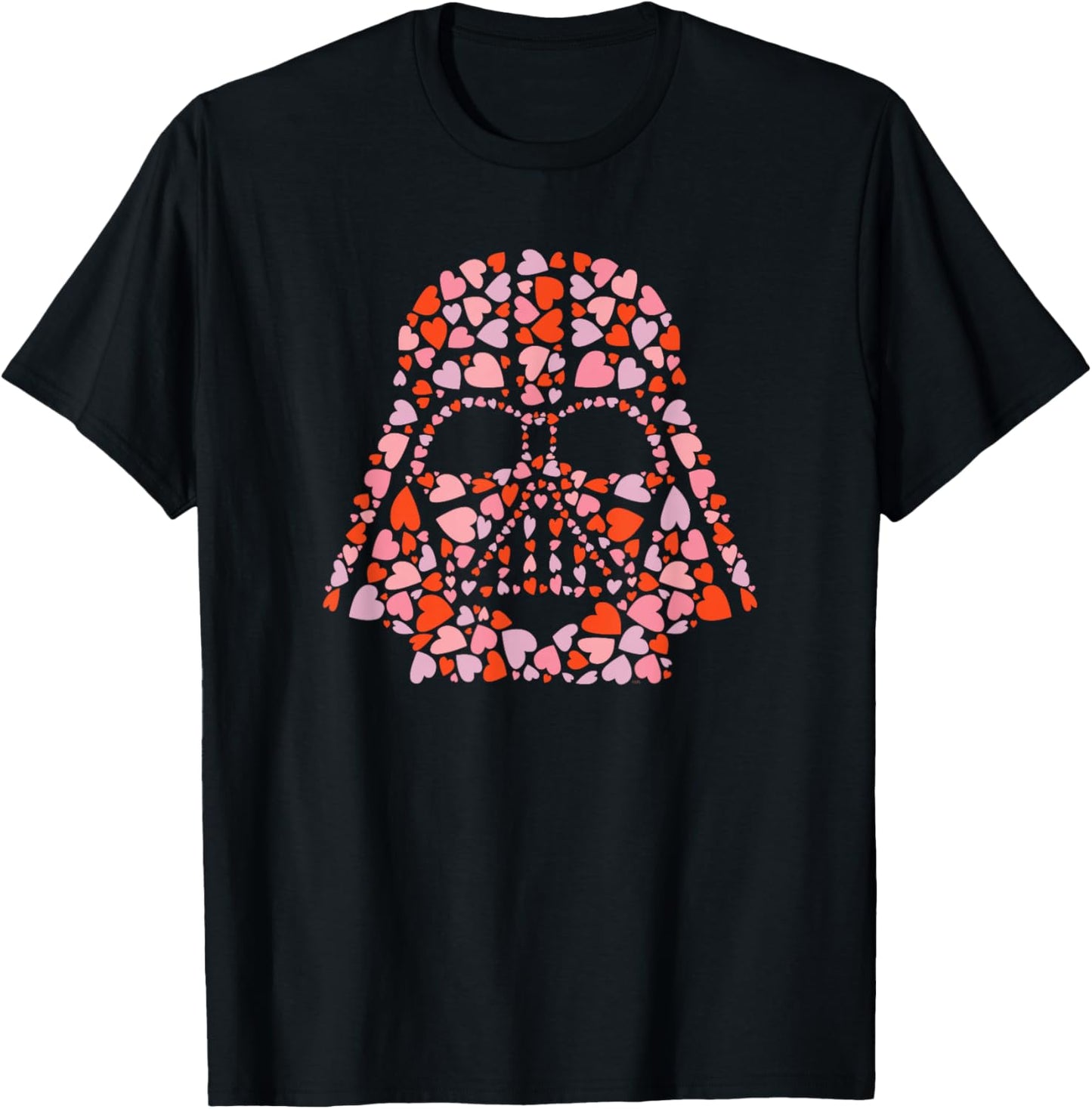 Star Wars Valentine’s Day Darth Vader Helmet Love Hearts T-Shirt - T-Shirt | Black