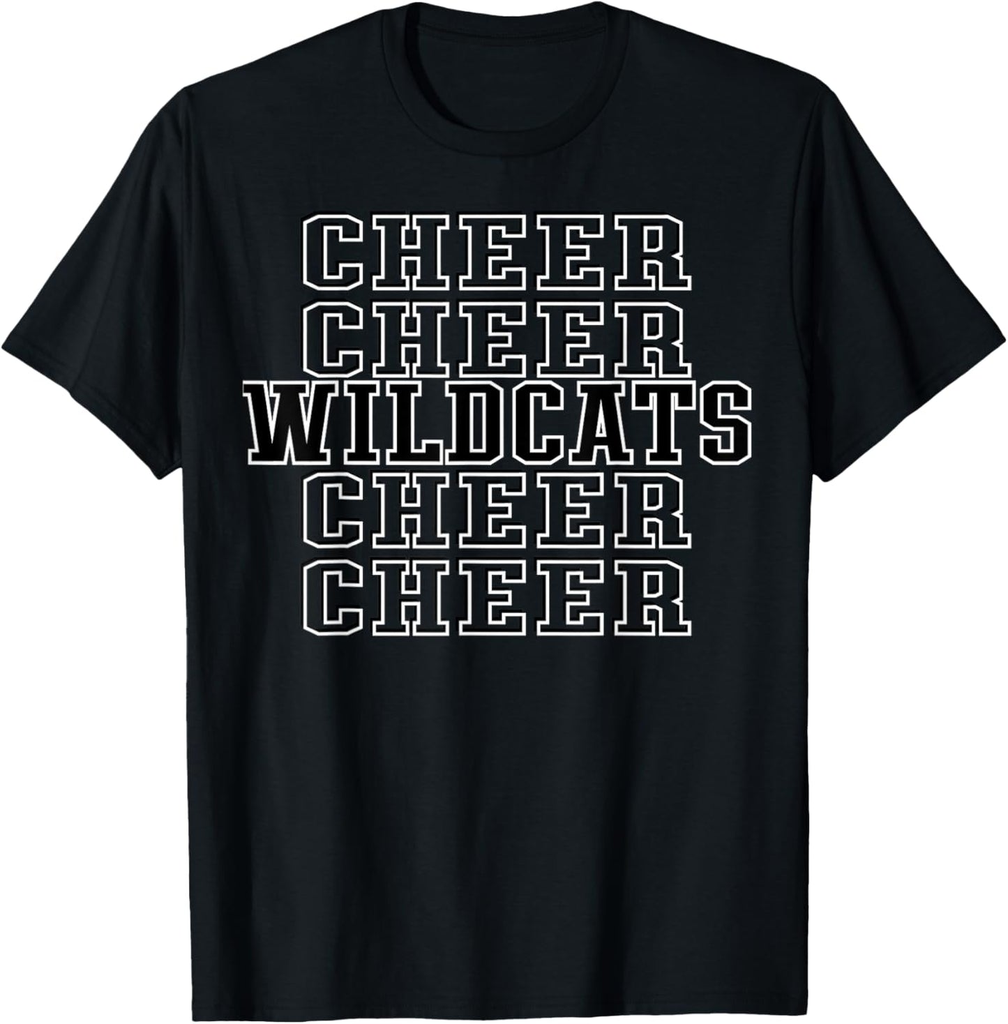 Wildcats Cheer Squad Cheerleader Cheer Mom Sports Game Day T-Shirt - T-Shirt | Black
