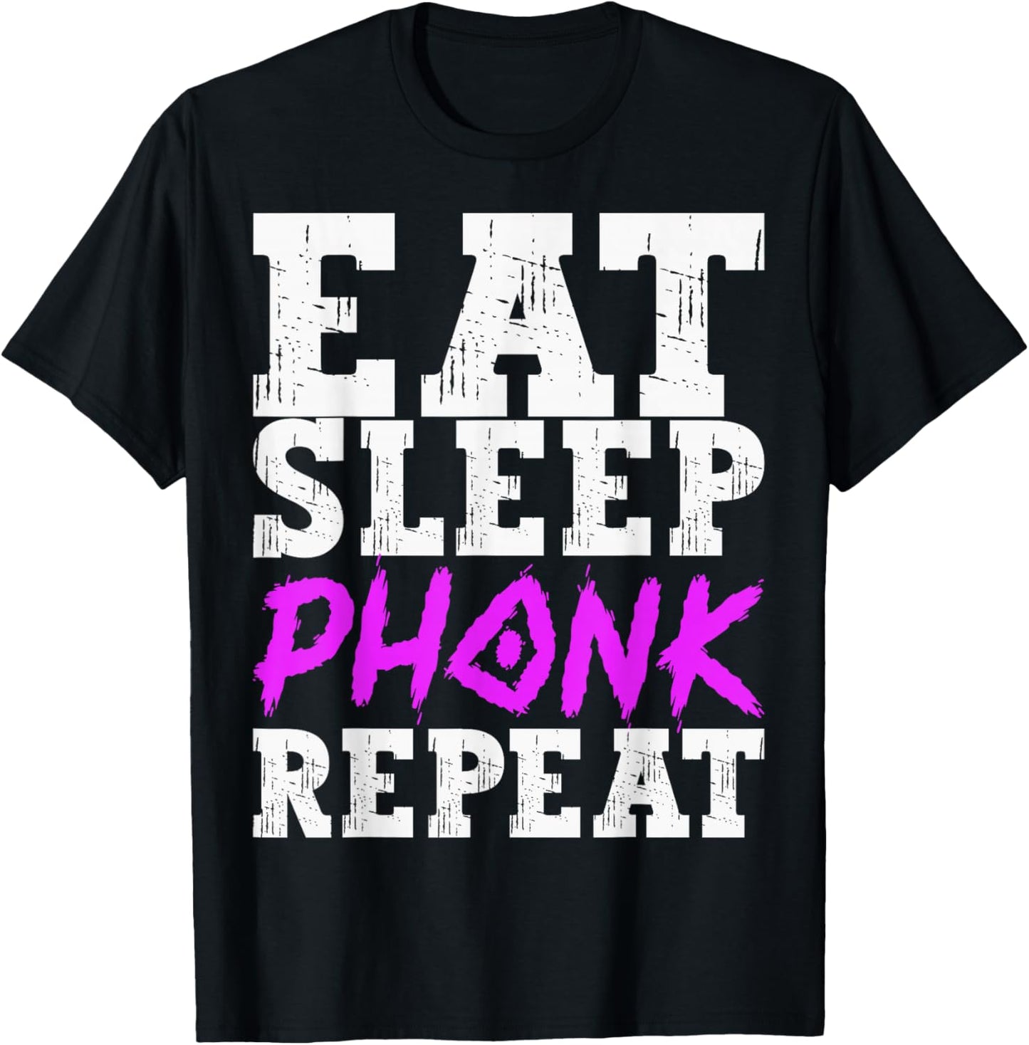 Eat Sleep Phonk Repeat Phonky Trap Lo-Fi Music T-Shirt - T-Shirt | Black