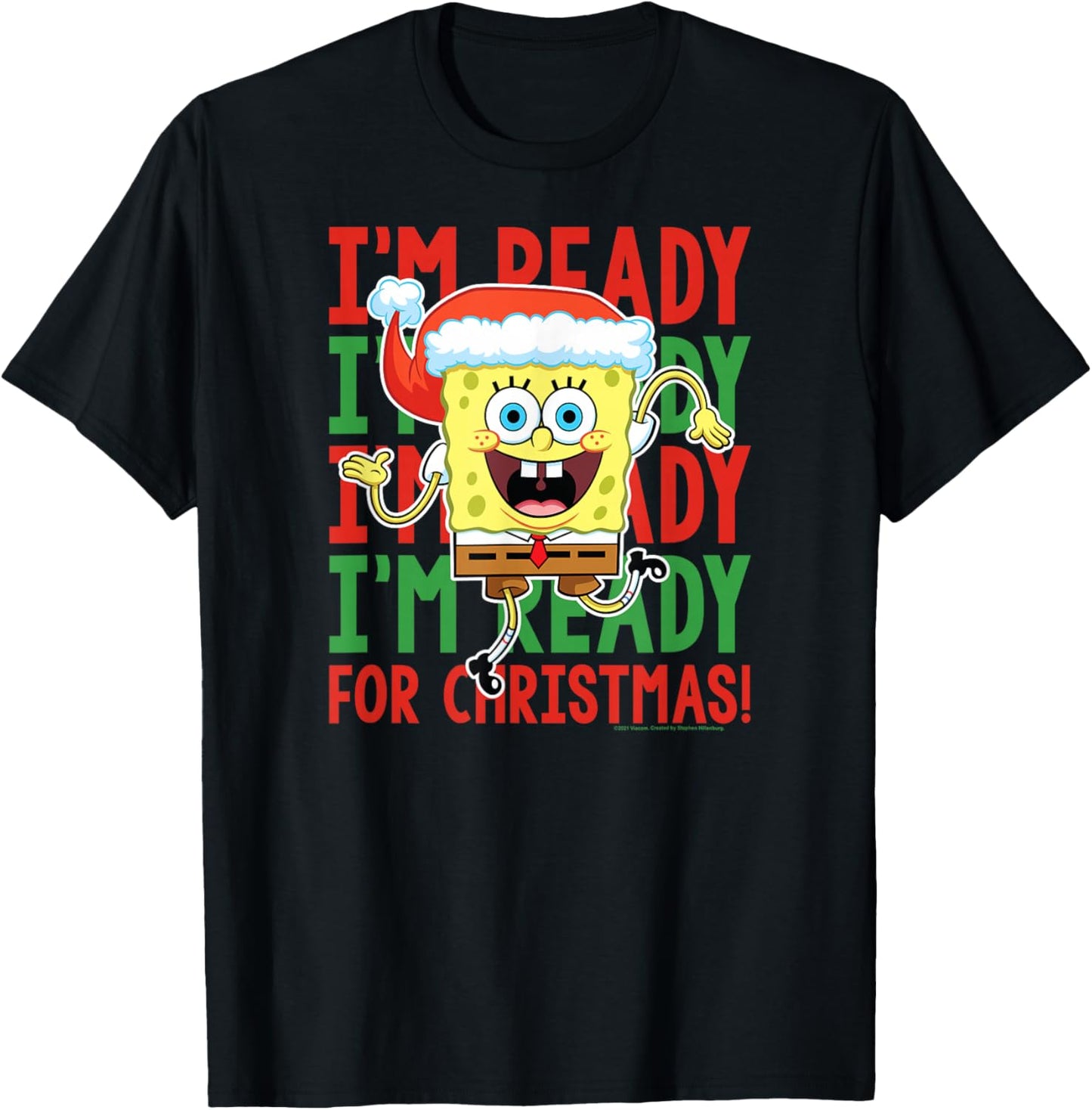 SpongeBob SquarePants - I'm Ready For Christmas T-Shirt - T-Shirt | Black