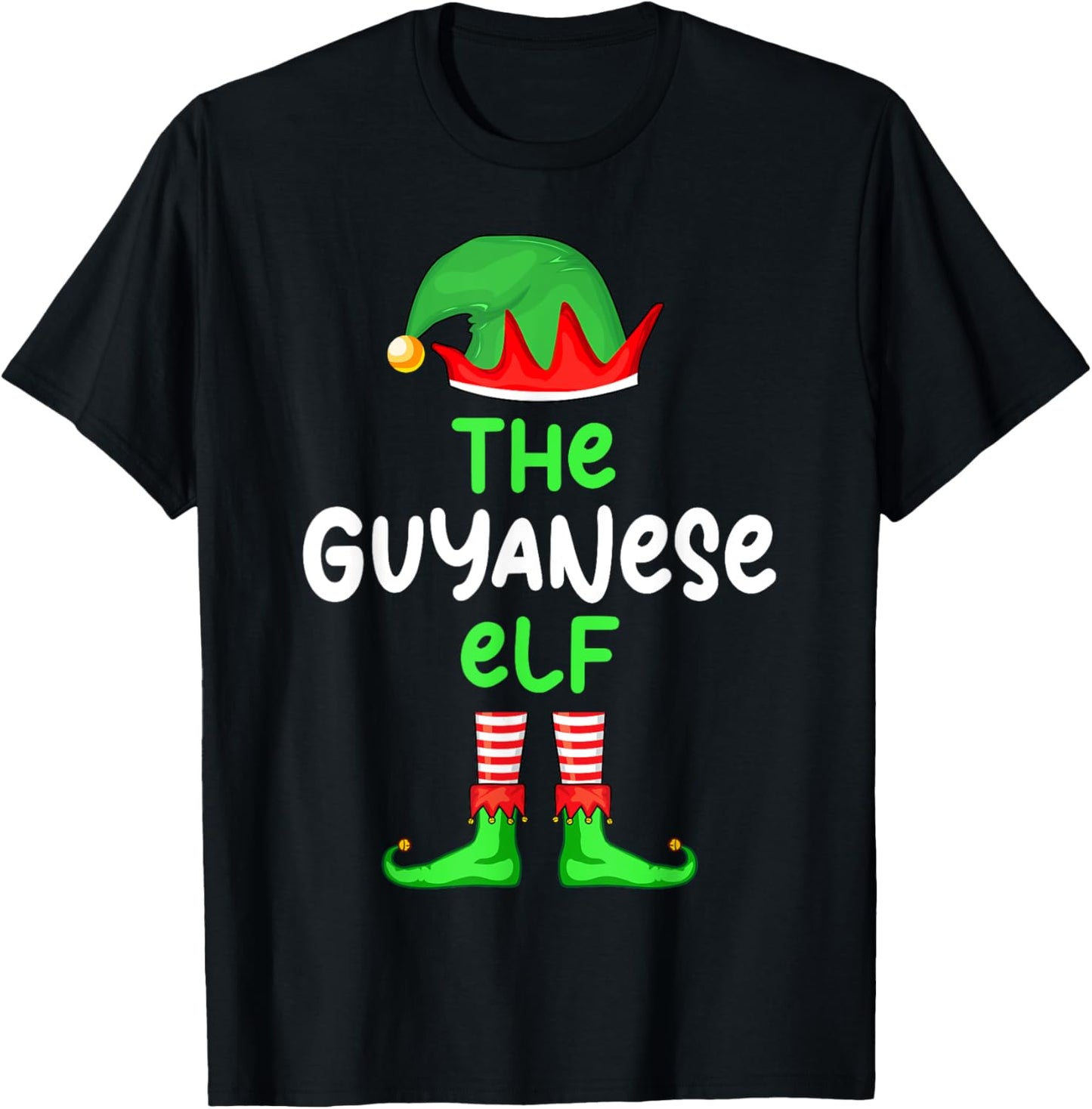 I'm The Guyanese Elf Guyana Christmas Funny Pajama T-Shirt - T-Shirt | Black