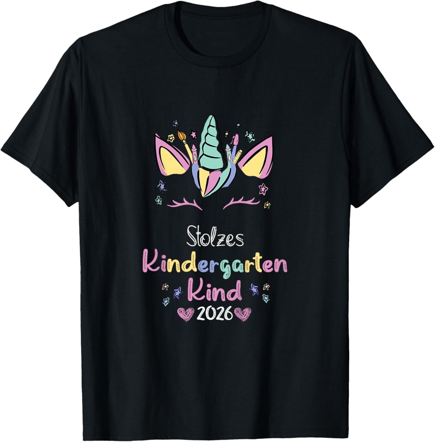 Stolzes Kindergartenkind 2026 Kindergarten & Kita Mädchen T-Shirt - T-Shirt | Black