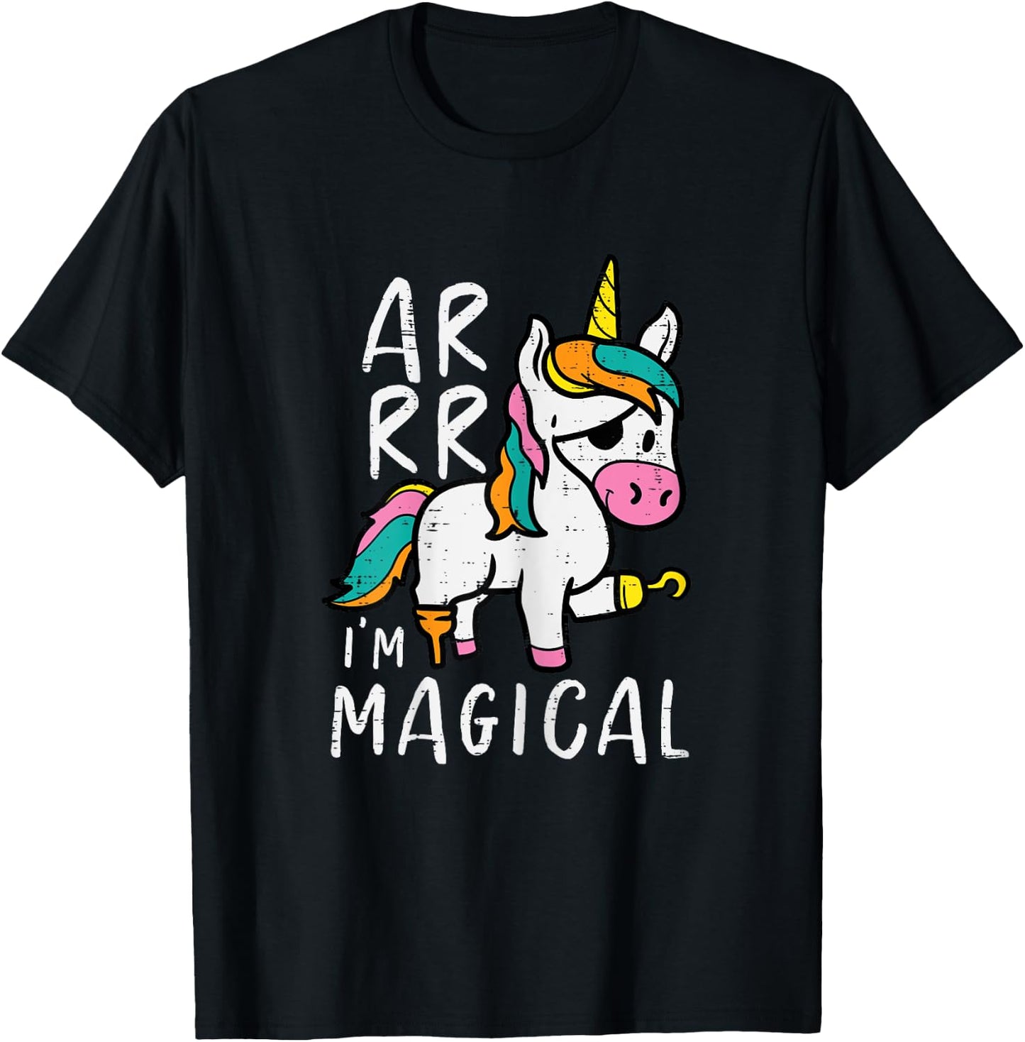 Pirate Unicorn Arrr Im Magical Halloween Toddler Girls Kids T-Shirt - T-Shirt | Black