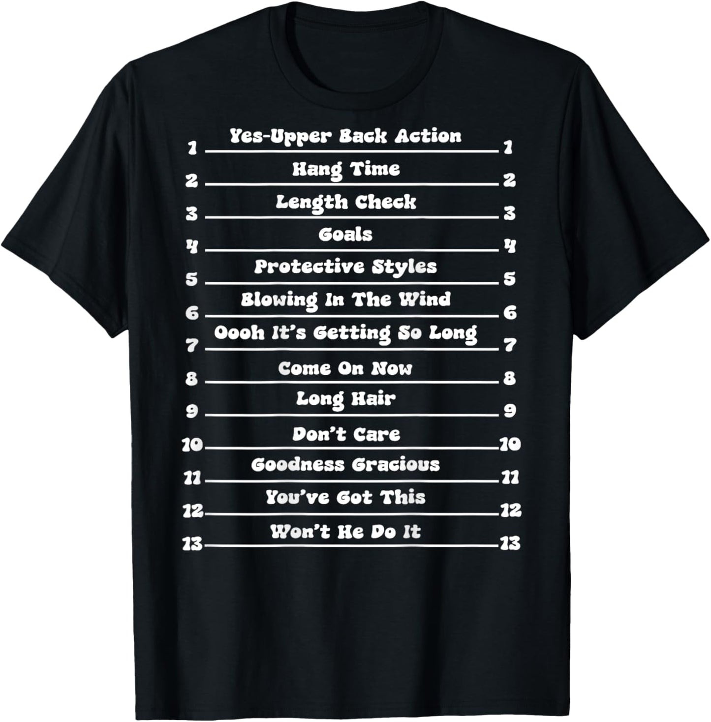Long Natural Hair Tracking, Funny Length Check Hair T-Shirt - T-Shirt | Black