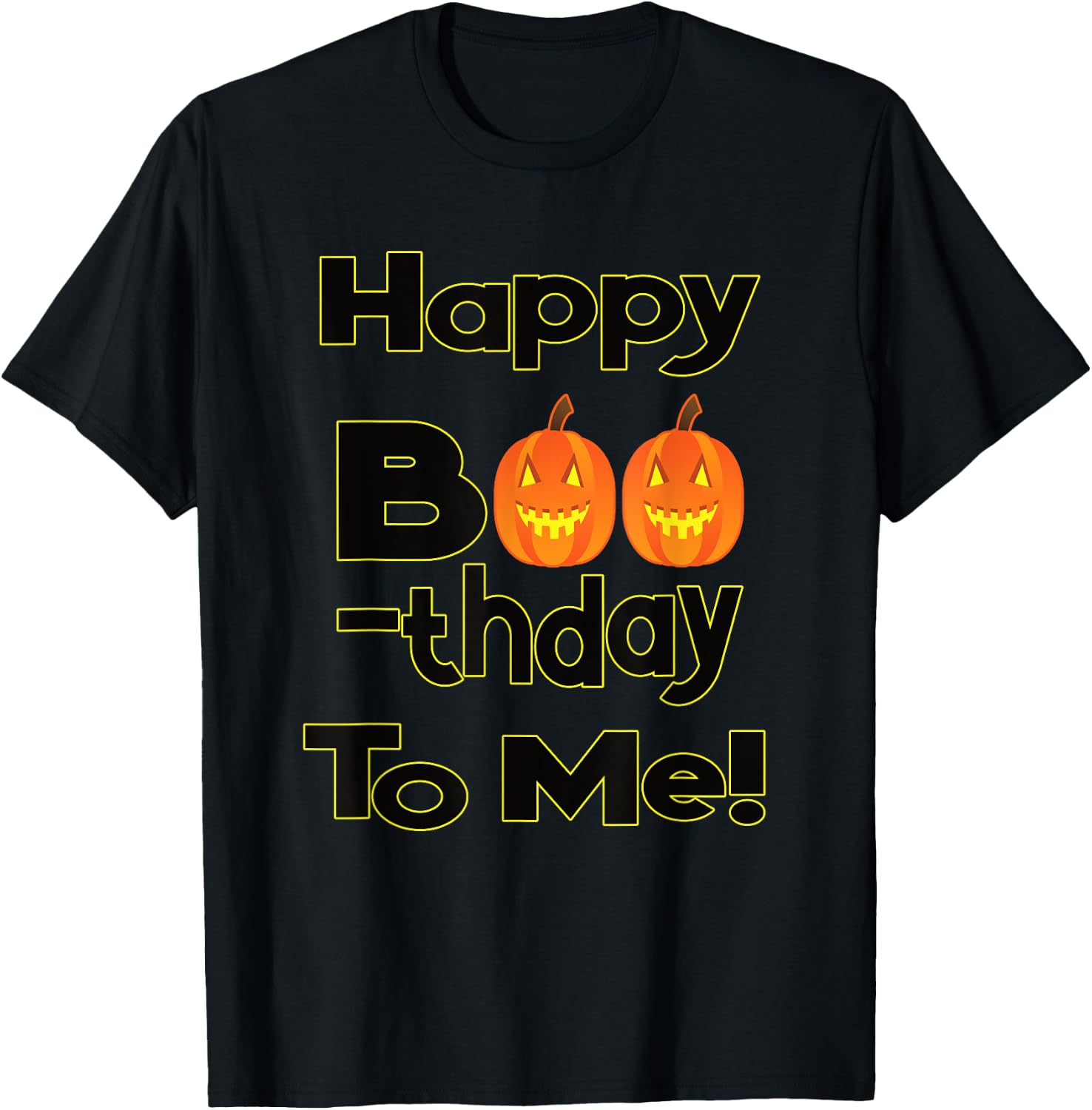 Cute October Halloween Birthday Pumpkin Boo B-Day T-Shirt - T-Shirt | Black