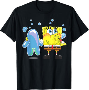 Mademark x SpongeBob SquarePants - SpongeBob Bubble Technique T-Shirt - T-Shirt | Black