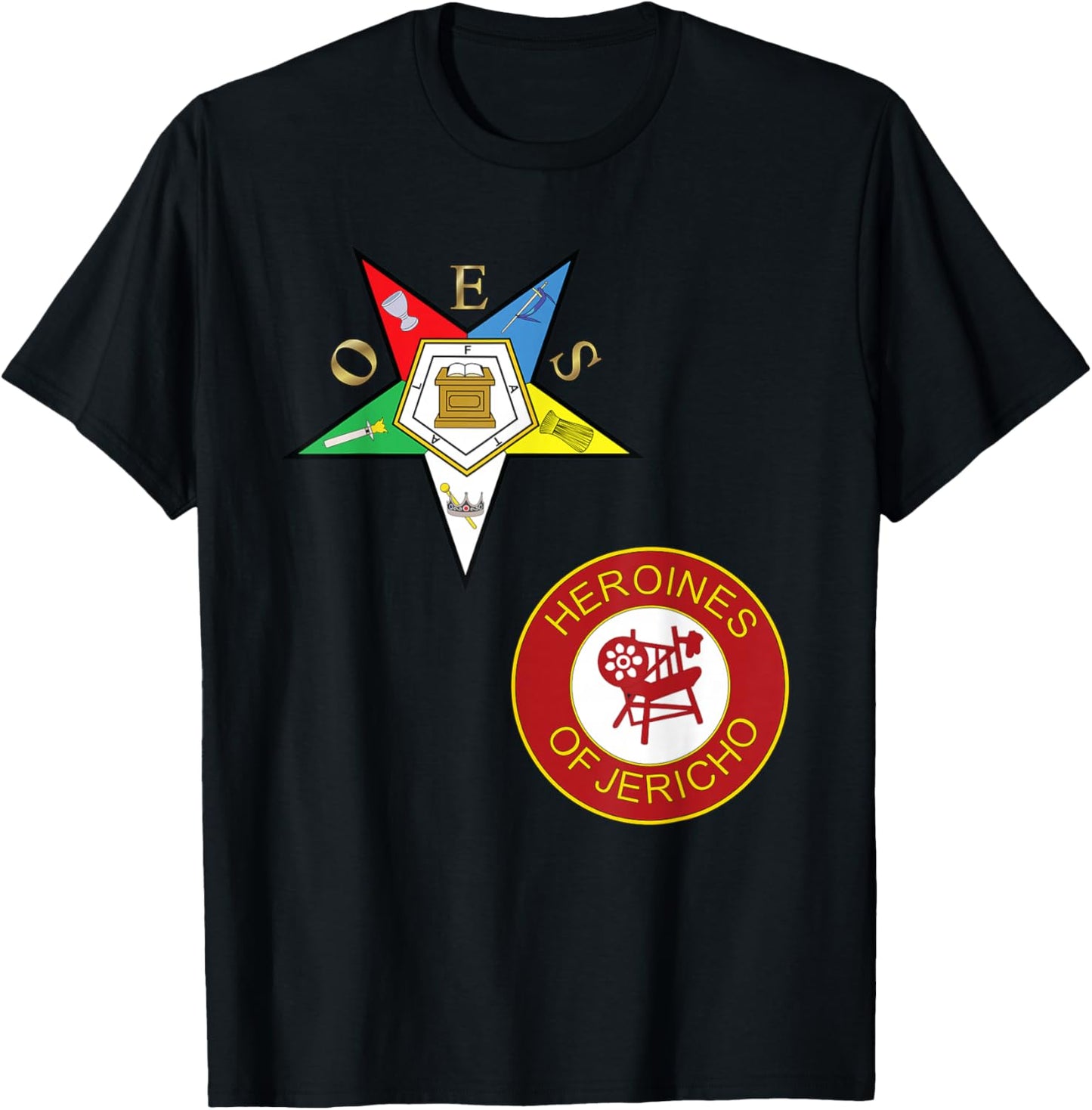 OES Heroines of Jericho Split Order Eastern Star PHA HOJ T-Shirt - T-Shirt | Black