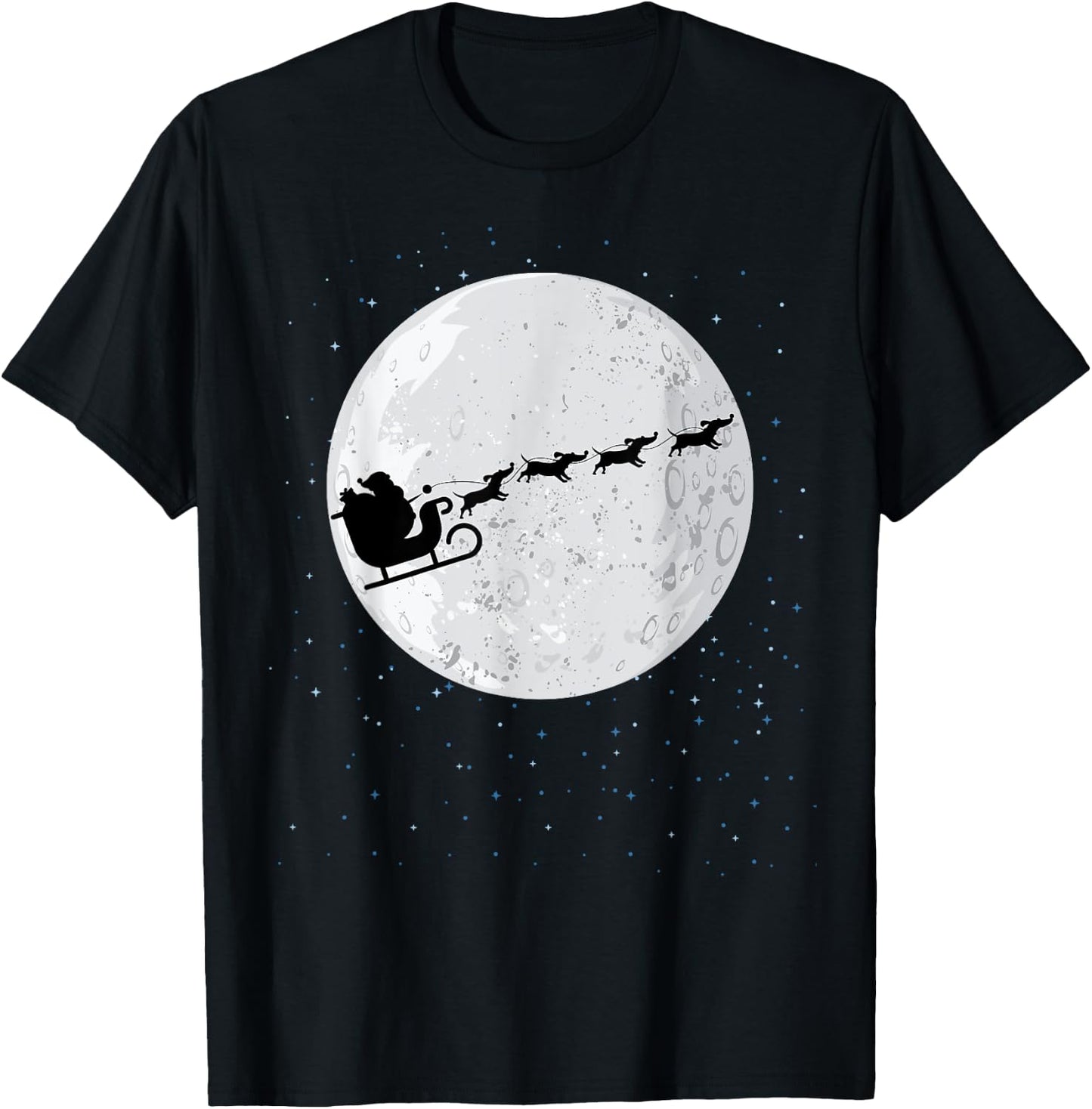 Dachshund Santa Sleigh Wiener Dog Christmas Gift Women Kids T-Shirt - T-Shirt | Black