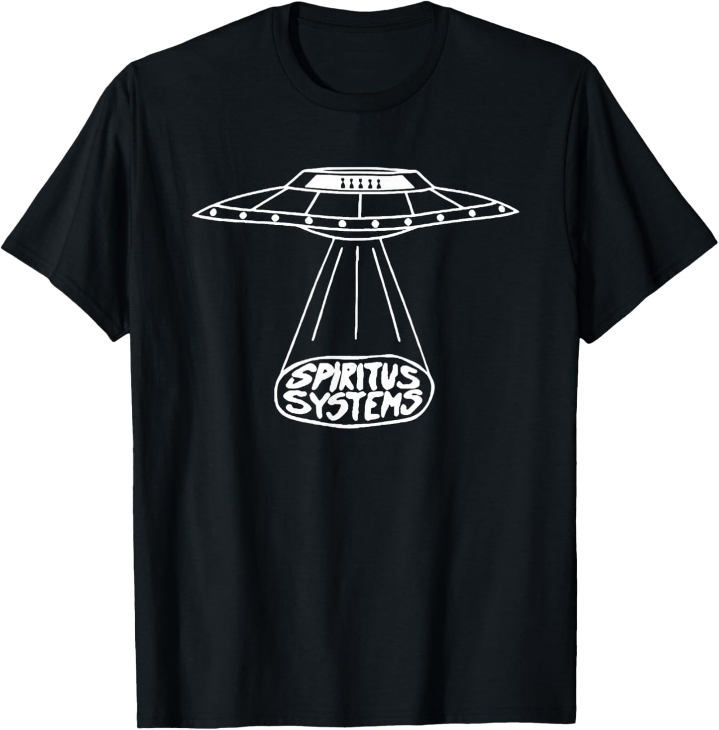 Spiritus Systems Uab Glow - Black, -Adults, Short Sleeve, Cotton 60% Polyester 40%, Small, Glowing UFO Pattern, Christmas Occasion T-Shirt - T-Shirt | Black