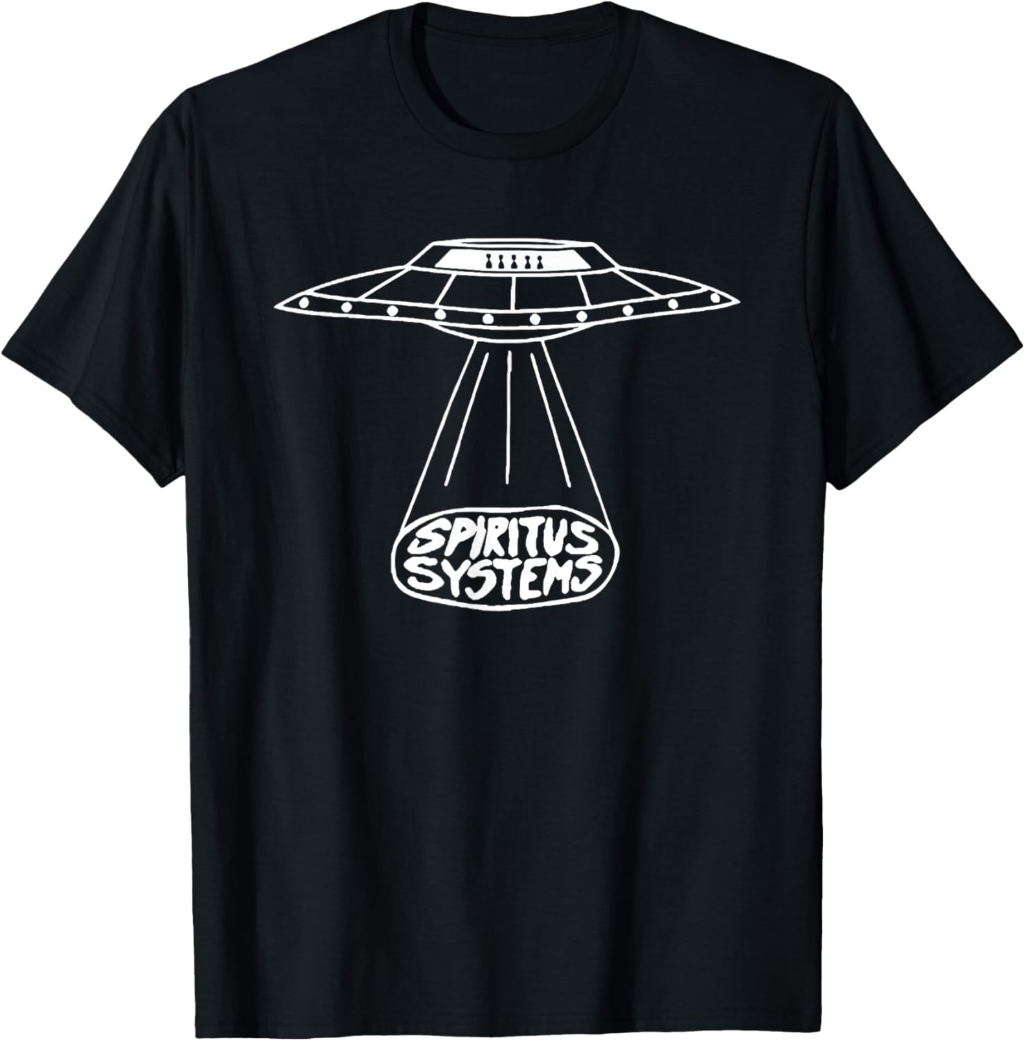 Spiritus Systems Uab Glow - Black, -Adults, Short Sleeve, Cotton 60% Polyester 40%, Small, Glowing UFO Pattern, Christmas Occasion T-Shirt - T-Shirt | Black