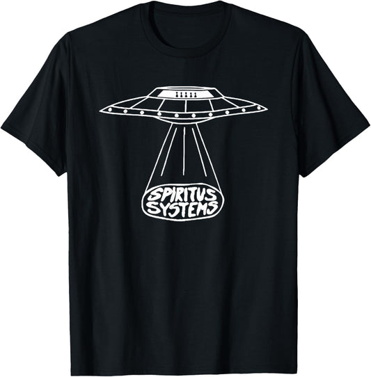 Spiritus Systems Uab Glow - Black, -Adults, Short Sleeve, Cotton 60% Polyester 40%, Small, Glowing UFO Pattern, Christmas Occasion T-Shirt - T-Shirt | Black