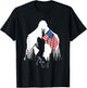 Big Foot Shirt - Bigfoot Sasquatch American Flag Patriotic T-Shirt - T-Shirt | Black