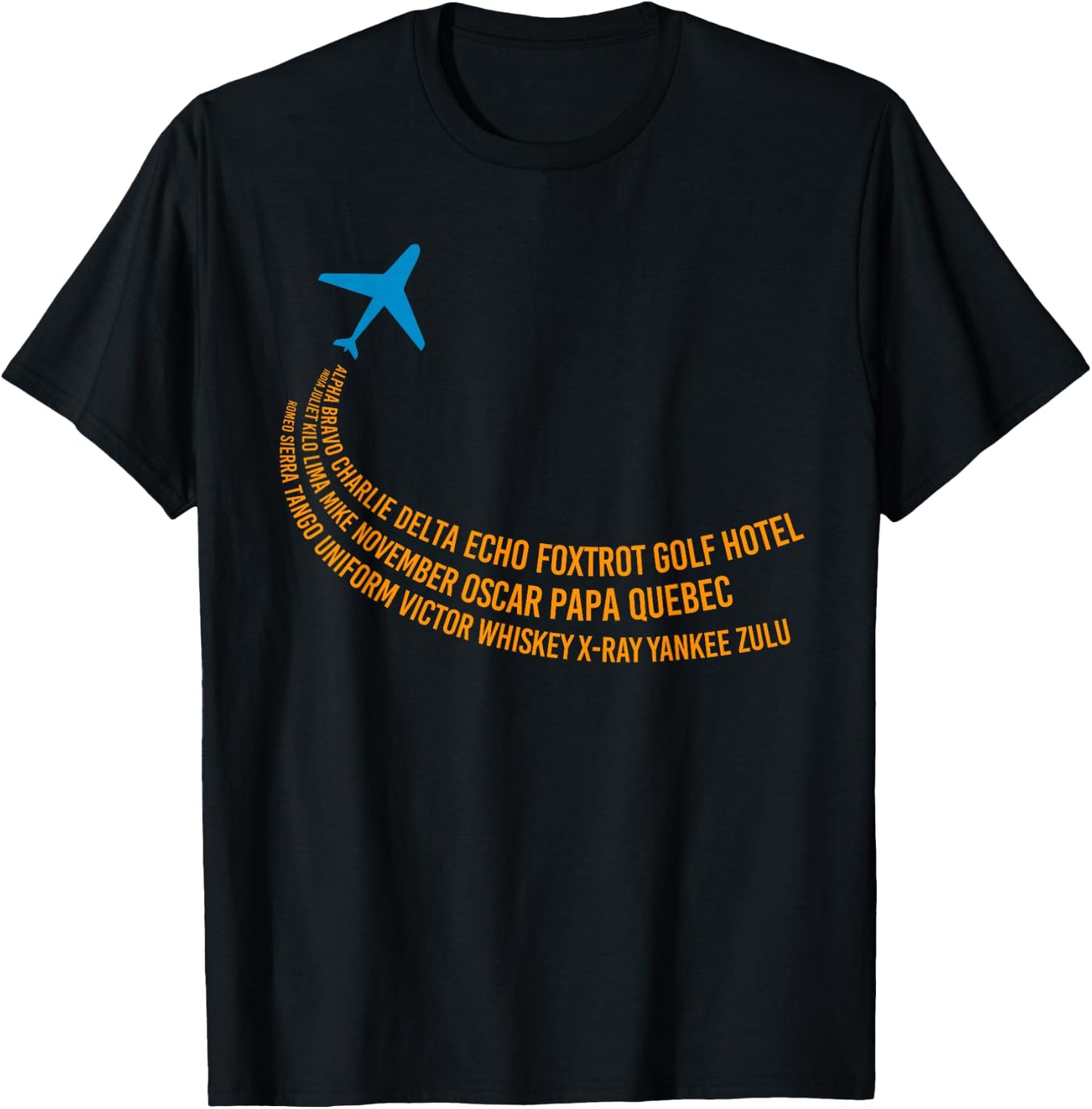 Phonetic Alphabet | Pilot Airplane T-Shirt - T-Shirt | Black