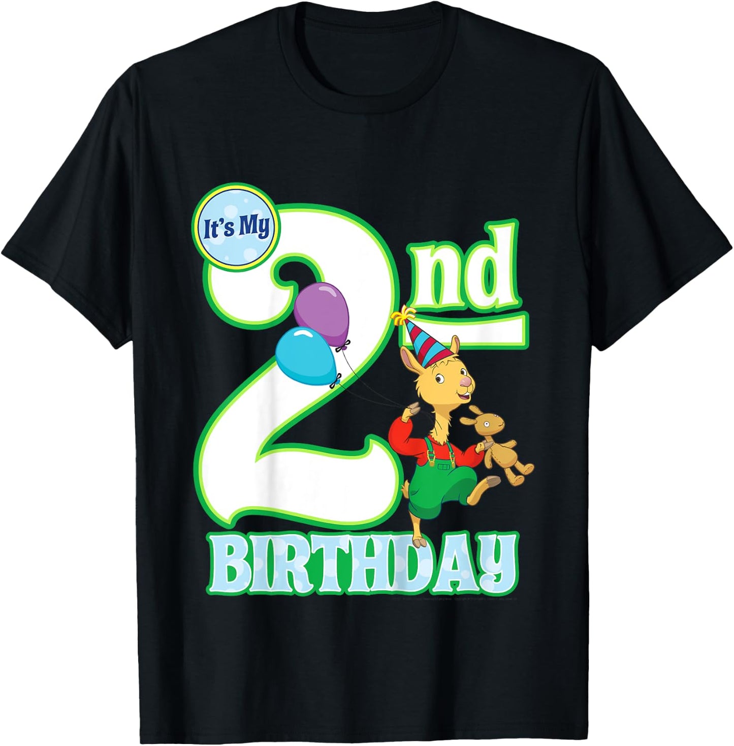 Kids Children's Second Birthday Official Llama Llama Shirt T-Shirt - T-Shirt | Black