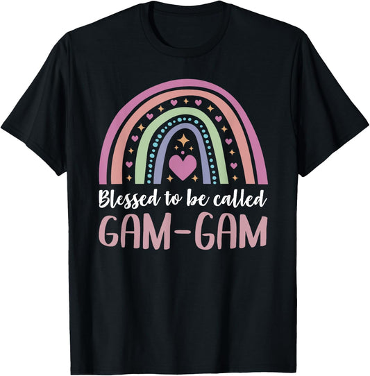 Gam-Gam Shirt for Grandma Mothers Day Blessed Gam-Gam T-Shirt - T-Shirt | Black