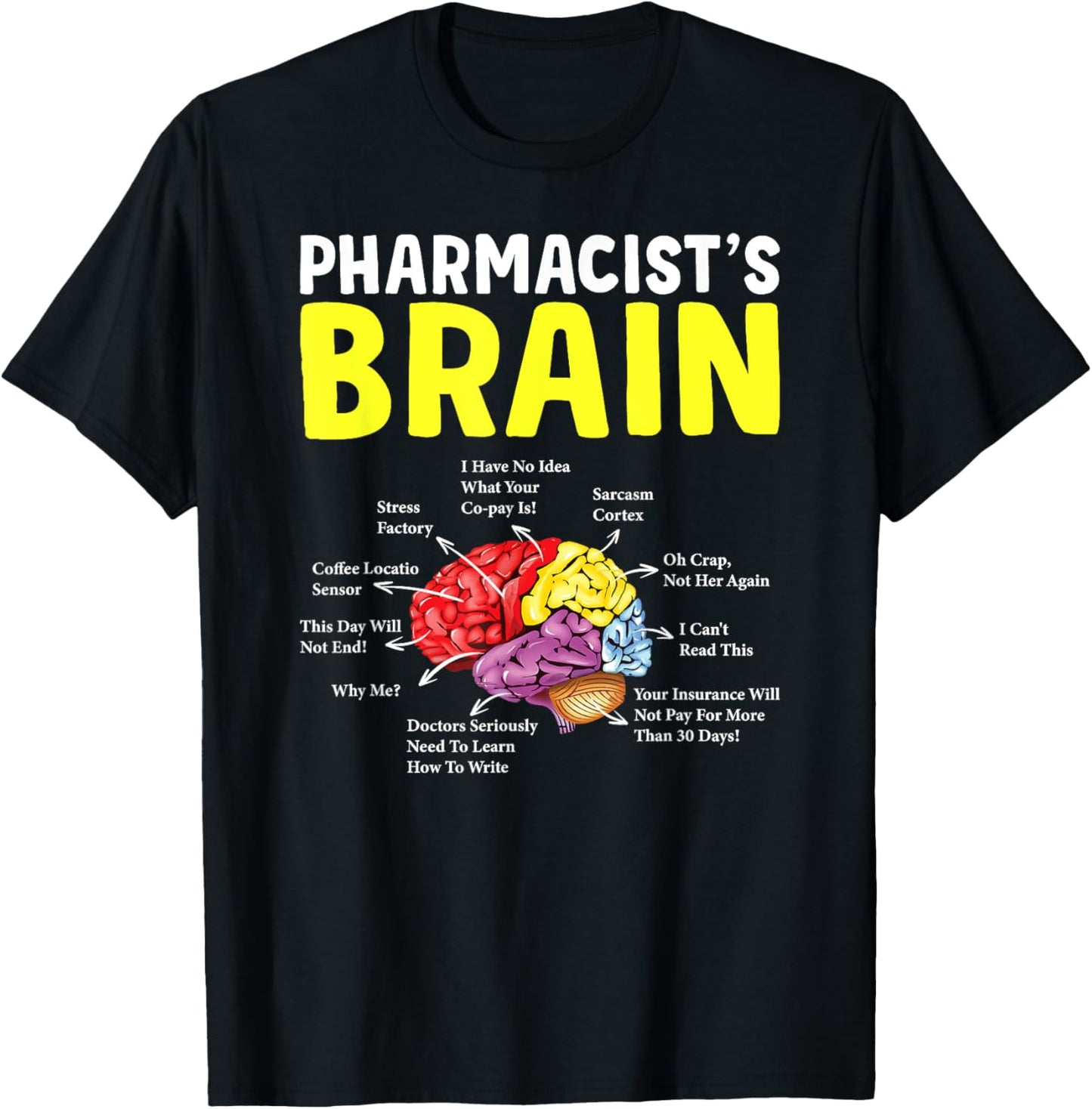 Pharmacist's Brain Pharmacy Technician Student T-Shirt - T-Shirt | Black
