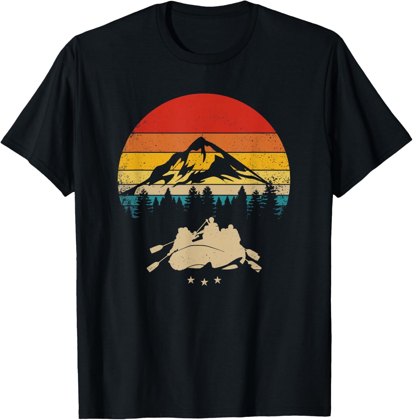 Whitewater Rafting - Vintage Rafter T-Shirt - T-Shirt | Black