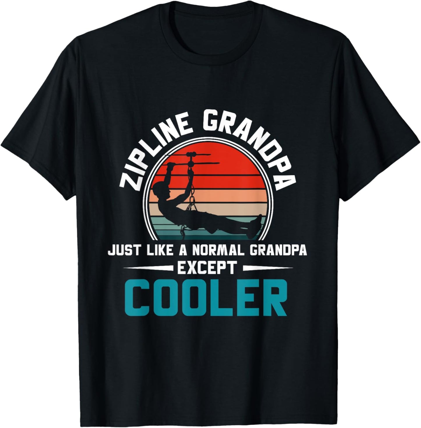 Zipline Grandpa Vintage Men Grandfather Ziplining T-Shirt - T-Shirt | Black