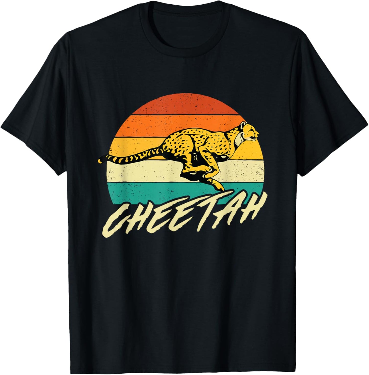 Cheetah Lover Retro Vintage Safari Zoo Animal Lover T-Shirt - T-Shirt | Black