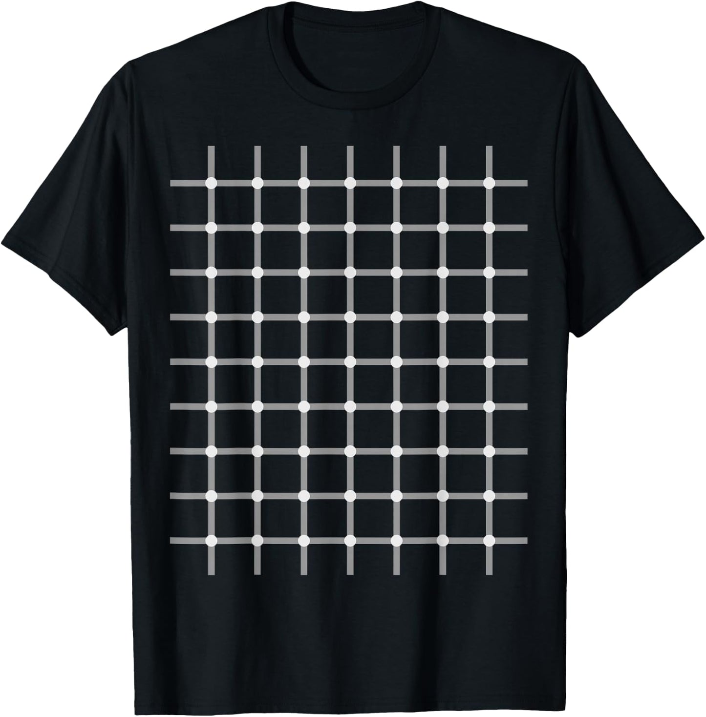 Optical Illusion Gift - Illusion Grid Dot Focus T-Shirt - T-Shirt | Black