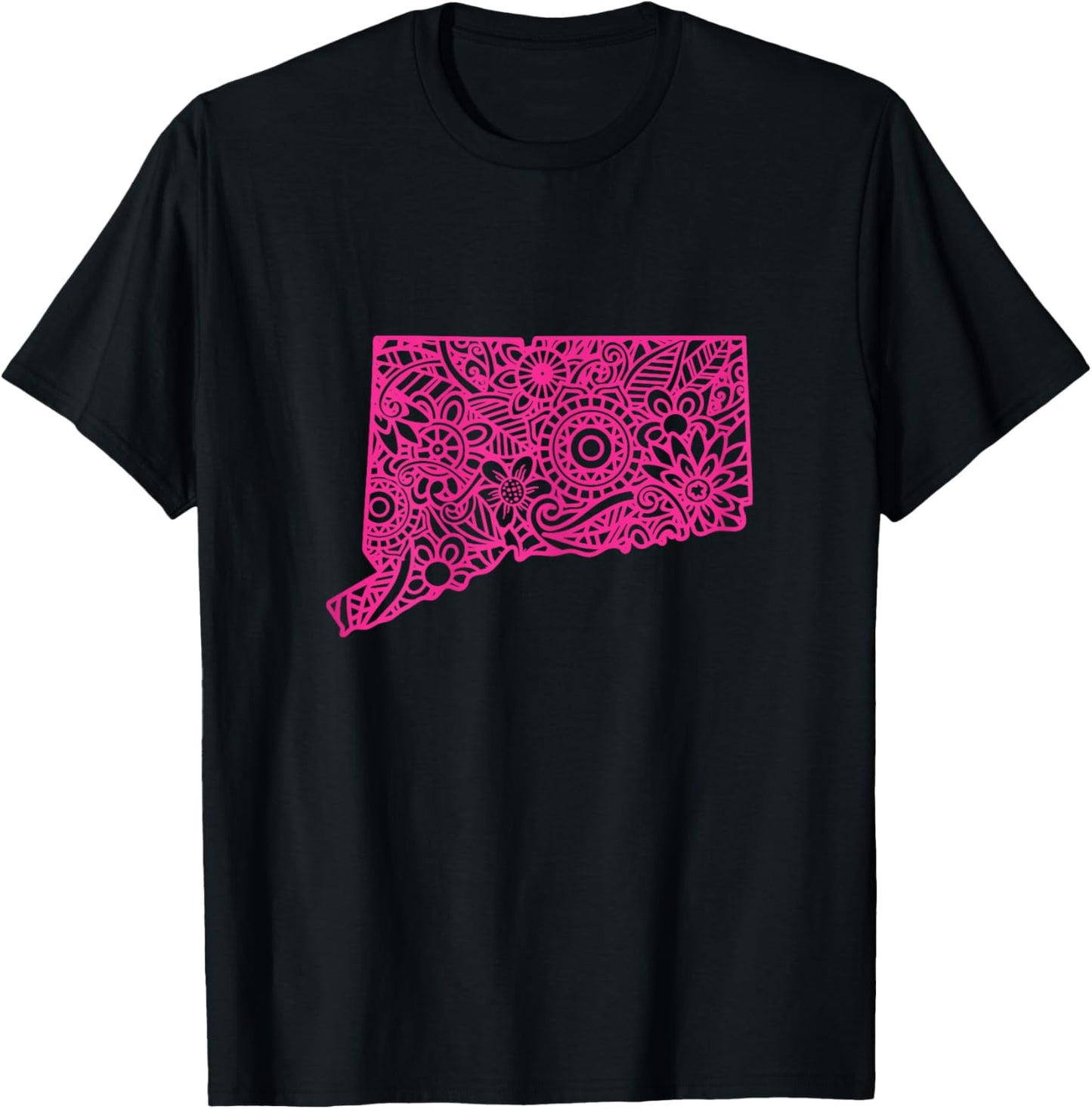 Connecticut Cute Connecticut Mandala Connecticut T-Shirt - T-Shirt | Black